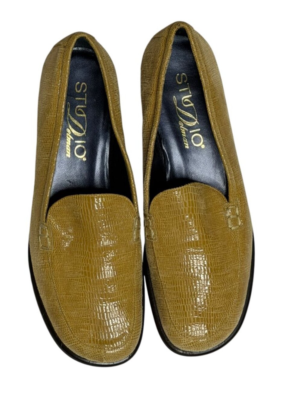 Studio Elman Elton Womens Loafers Shoes Alligator Beige Light Tan 6 - Picture 3 of 12